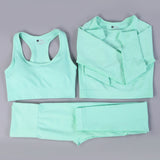 Free Sample Wholesale Seamless High Waisted Yoga Pants Ribbed Leggings And Crop Top Set 3 Pieces