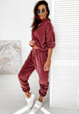 Women Velvet 2 Piece Sweatsuits Set