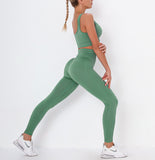 Seamless 2 Piece Sport Bra High Waist Yoga Leggings Sets