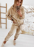 Women Velvet 2 Piece Sweatsuits Set