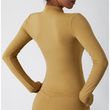 Lightweight Zip Up Yoga Jacket Cropped Athletic Slim Fit Tops