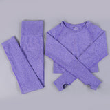 Free Sample Wholesale Seamless High Waisted Yoga Pants Ribbed Leggings And Crop Top Set 3 Pieces