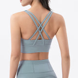 Women Sexy Strappy Sports Bra With Removable Pads