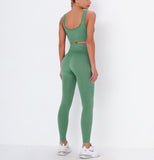 Seamless 2 Piece Sport Bra High Waist Yoga Leggings Sets