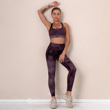  Tie Dye Fashion Crop Tank High Waist Yoga Leggings Sets