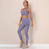  Tie Dye Fashion Crop Tank High Waist Yoga Leggings Sets