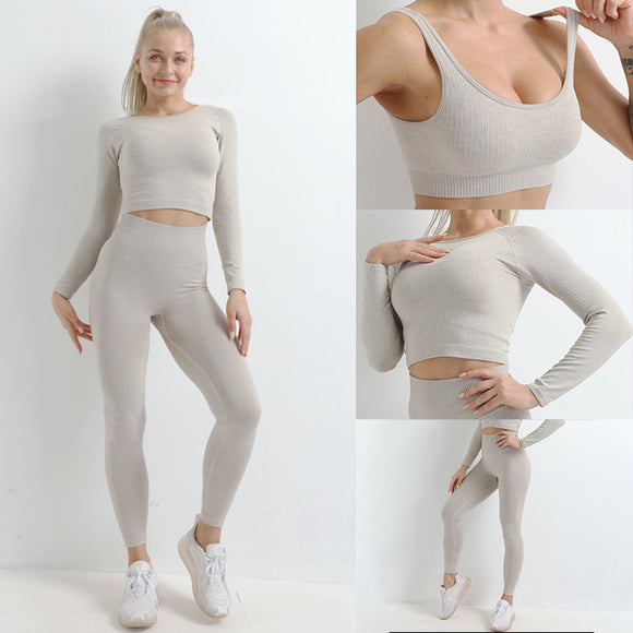 Female Workout Leggings Top Sport Clothes Seamless Yoga Set Gym Fitness Clothing Women Yoga Suit