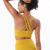 Women Sexy Strappy Sports Bra With Removable Pads