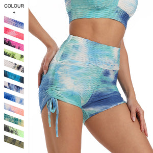 Women's High Waist Elasticity Jacquard Yoga Shorts