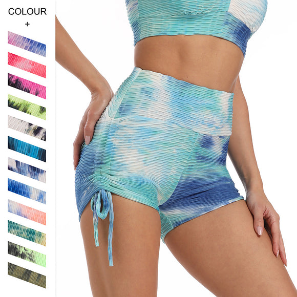 Women's High Waist Elasticity Jacquard Yoga Shorts