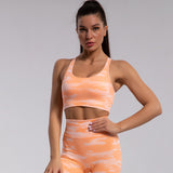 Woven Leopard Seamless 2 Piece Leggings Crop Top Set