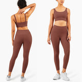  Bra Yoga High Waist Leggings Sets Workout Outfits 2 Piece