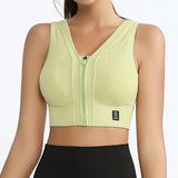 Front Zipper Closure High Impact Ribbed Gym Plus Fitness Yoga Shock Proof Sports Bras