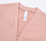 Women's Zipper Front Closure Short Sleeve Sports Tops