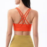 Women Sexy Strappy Sports Bra With Removable Pads