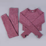 Free Sample Wholesale Seamless High Waisted Yoga Pants Ribbed Leggings And Crop Top Set 3 Pieces