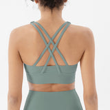 Women Sexy Strappy Sports Bra With Removable Pads