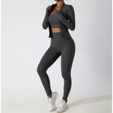 Lightweight Zip Up Yoga Jacket Cropped Athletic Slim Fit Tops