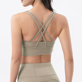 Women Sexy Strappy Sports Bra With Removable Pads