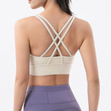 Women Sexy Strappy Sports Bra With Removable Pads