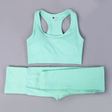 Free Sample Wholesale Seamless High Waisted Yoga Pants Ribbed Leggings And Crop Top Set 3 Pieces