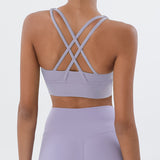 Women Sexy Strappy Sports Bra With Removable Pads