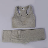 Free Sample Wholesale Seamless High Waisted Yoga Pants Ribbed Leggings And Crop Top Set 3 Pieces
