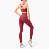 Women Solid Tracksuit Workout Outfits Sports Bra Set Yoga Sets for Women
