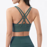 Women Sexy Strappy Sports Bra With Removable Pads