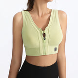 Front Zipper Closure High Impact Ribbed Gym Plus Fitness Yoga Shock Proof Sports Bras