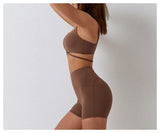 Recycled Material Sports Bra And Leggings Short Set