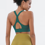 Criss-Cross Back Strappy Sports Bras Yoga Bra with Removable Cups