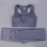 Free Sample Wholesale Seamless High Waisted Yoga Pants Ribbed Leggings And Crop Top Set 3 Pieces