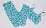 Athletic Leopard Print Leggings and Sports Bra Set Gym Clothes