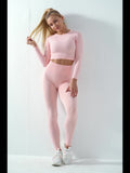 Female Workout Leggings Top Sport Clothes Seamless Yoga Set Gym Fitness Clothing Women Yoga Suit