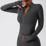 Lightweight Zip Up Yoga Jacket Cropped Athletic Slim Fit Tops