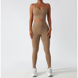 Recycled Material Strappy Back Bra And Leggings Set