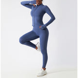 Lightweight Zip Up Yoga Jacket Cropped Athletic Slim Fit Tops