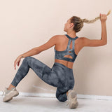 Tie Dye Fashion Crop Tank High Waist Yoga Leggings Sets