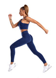 Workout Sets 3 Piece Long Sleeve Crop Tank Top + Sport Bra + Leggings