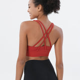 Women Sexy Strappy Sports Bra With Removable Pads