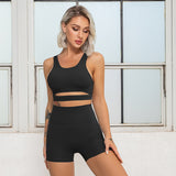 Recycled Material Sports Bra And Leggings Short Set