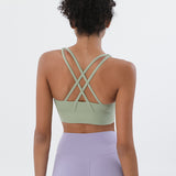 Women Sexy Strappy Sports Bra With Removable Pads