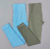 Free Sample Wholesale Seamless High Waisted Yoga Pants Ribbed Leggings And Crop Top Set 3 Pieces