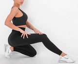 Seamless 2 Piece Sport Bra High Waist Yoga Leggings Sets