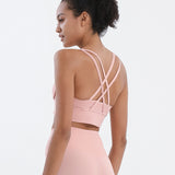 Women Sexy Strappy Sports Bra With Removable Pads