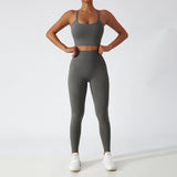 Recycled Material Strappy Back Bra And Leggings Set