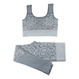 Women 2 Piece Seamless Weave Pattern Yoga Gym Activewear Set