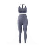 Popular fitness gym sport suit clothing tight leggings stretch seamless acid wash yoga wear set for women
