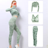 Wholesale Free Sample Ropa De Deportiva Mujer Workout Clothing Three Pieces Seamless Women Gym Yoga Wear Set